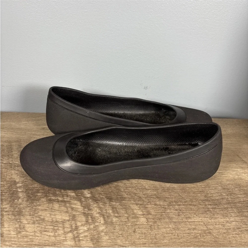 Crocs Mammoth Women’s Size 9 Shoes Black Fur Lined Comfort Flats - Picture 9 of 11